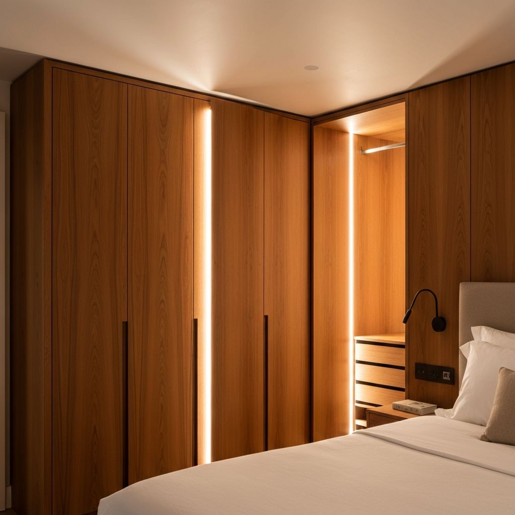 Custom built-in cabinetry with integrated lighting